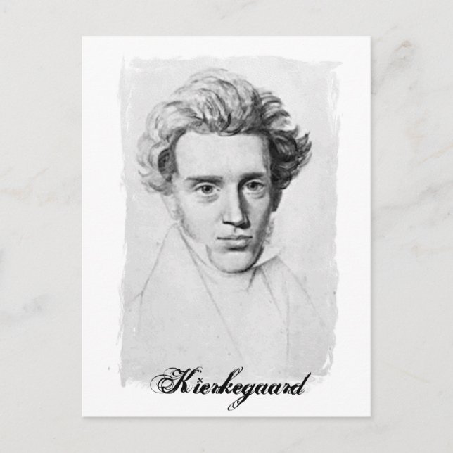 Filosofen Soren Kierkegaard Vykort (Framsida)