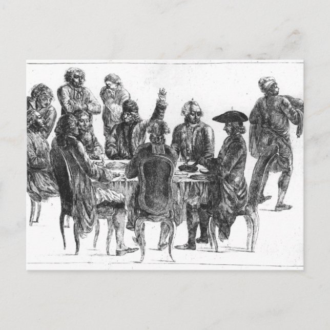 Filosofers at Supper, 1750 Vykort (Framsida)