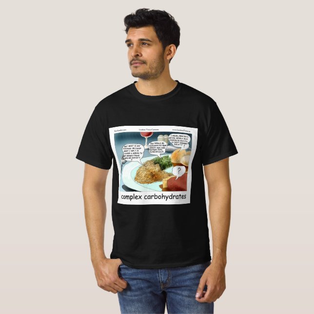 Filosofi Foodie Tecknad för komplexa kolhydrater T Shirt (Hel framsida)