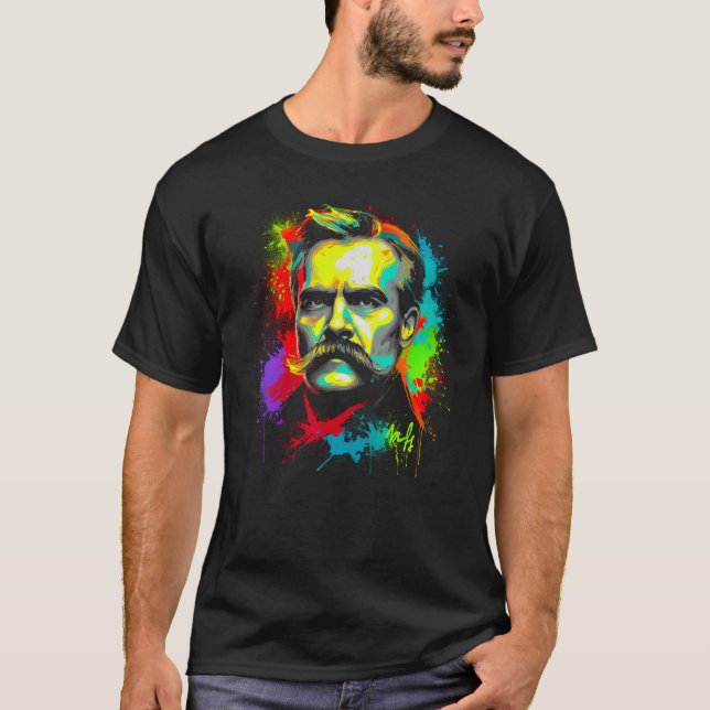 filosofi Friedrich Nietzsche Filosof T Shirt (Framsida)
