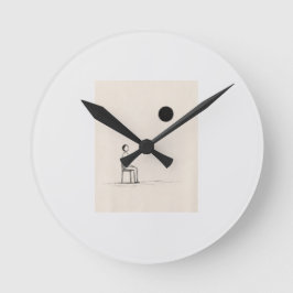 Filosofi T-Shirt | Minimalistisk Existentiell Kons Rund Klocka