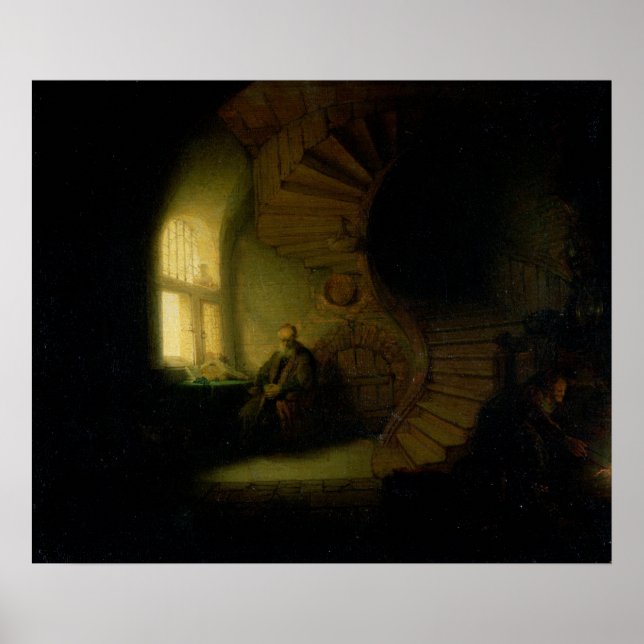 Filosopher i Meditation, 1632 Poster (Framsidan)