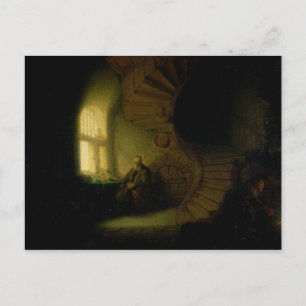 Filosopher i Meditation, 1632 Vykort