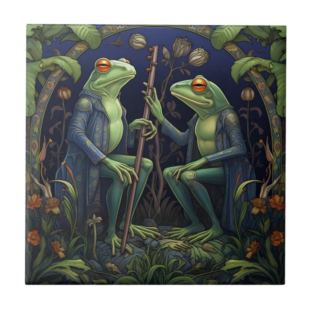 Filosopher Kung Frogs Tile (insamling av träsk) Kakelplatta (Framsidan)