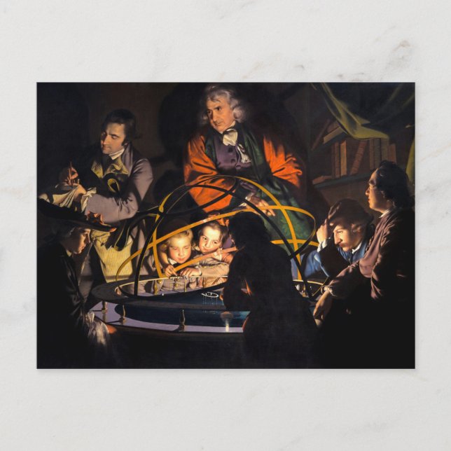 Filosopher Lecturing on Orrery Solar System Vykort (Framsida)