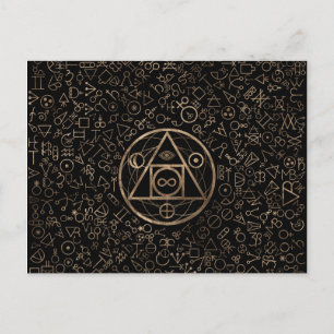Filosopher's stone symbol Alchemical mönster 2 Helg Vykort