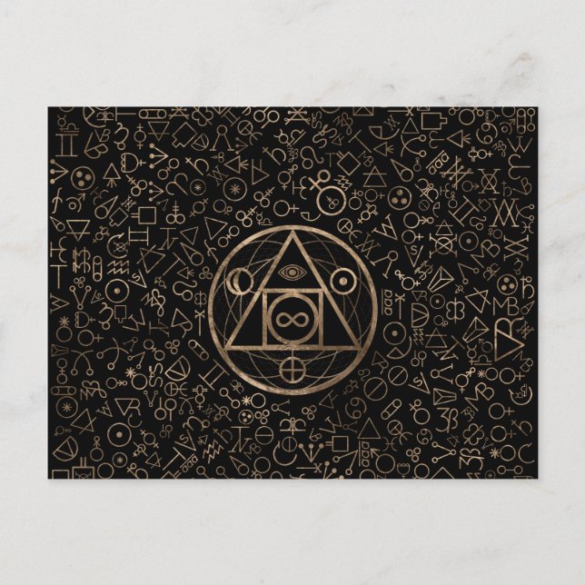Filosopher's stone symbol Alchemical mönster 2 Helg Vykort (Framsida)