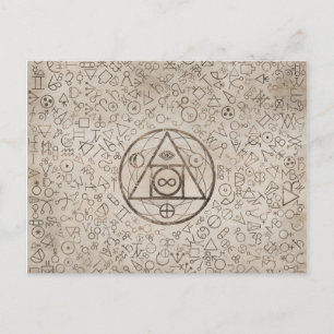 Filosopher's stone symbol Alchemical mönster 3 Helg Vykort