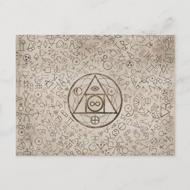 Filosopher's stone symbol Alchemical mönster 3 Helg Vykort (Framsida)