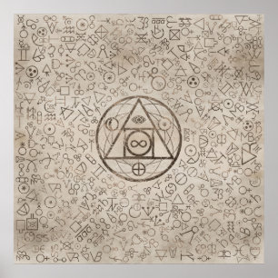 Filosopher's stone symbol Alchemical mönster 3 Poster