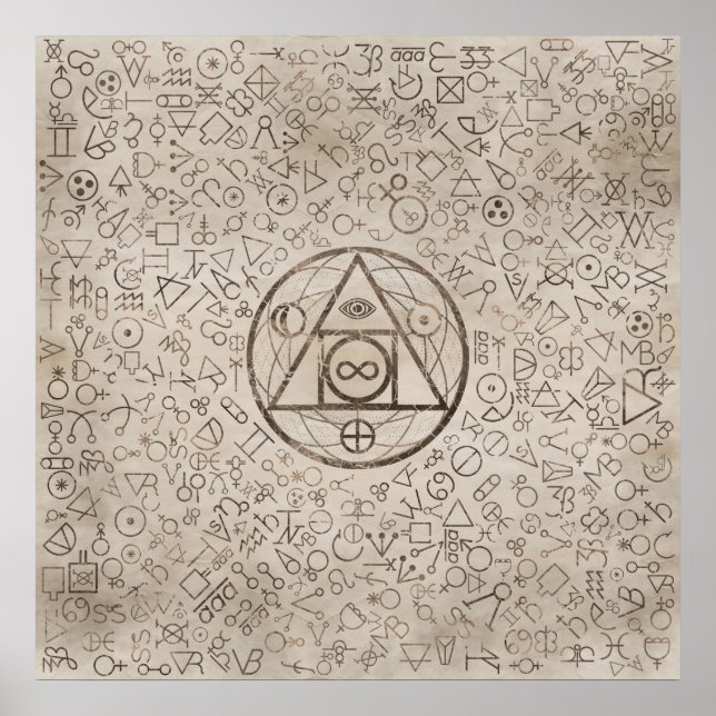 Filosopher's stone symbol Alchemical mönster 3 Poster (Framsidan)