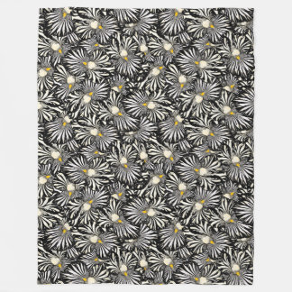 Filt av svart och vit blommigt