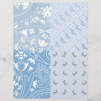 Filt Avslutar pappra Pastellblå fjärilar/katter