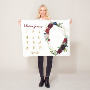 Filt för baby för månadstidning för Boho