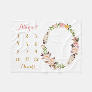 Filt för baby för månadstidning för Boho