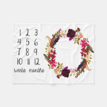 Filt för baby för månadstidningmilstolpefoto