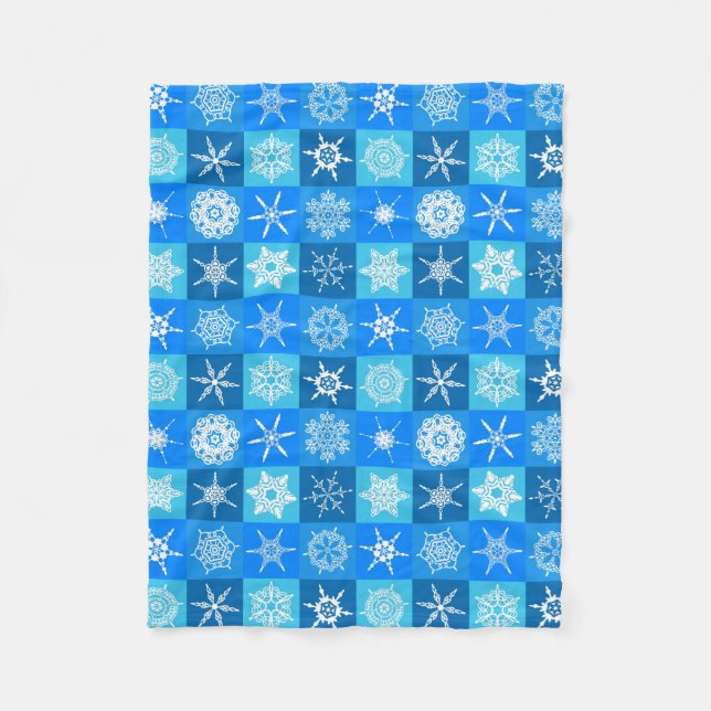 Filt för blått- och vitSnowflakeull (Framsidan)