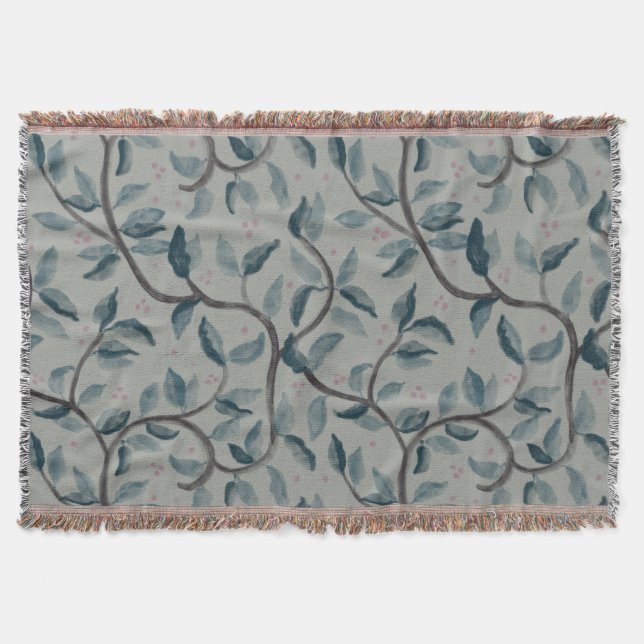 Filt för blommönster av vattenfärg (Framsidan)