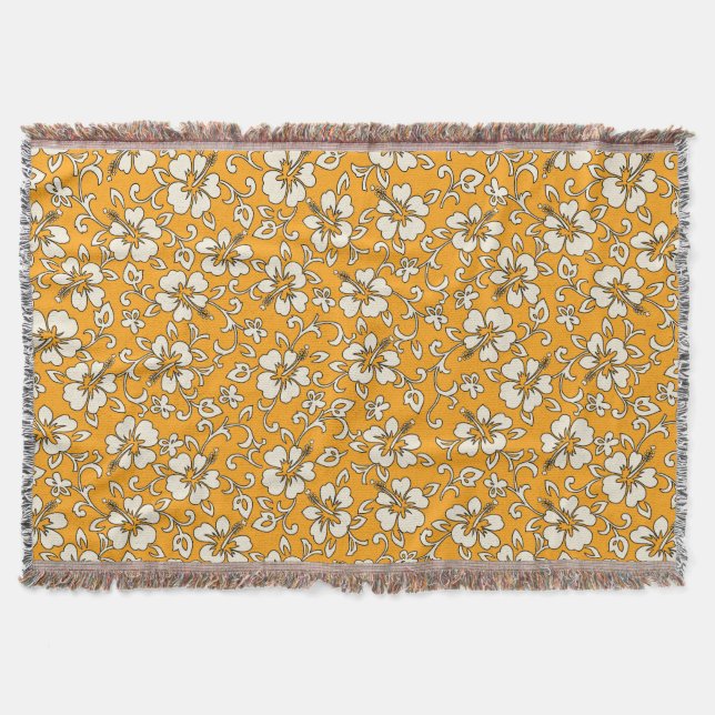 Filt för kast för Malia hibiskus hawaiansk blom- (Framsidan)