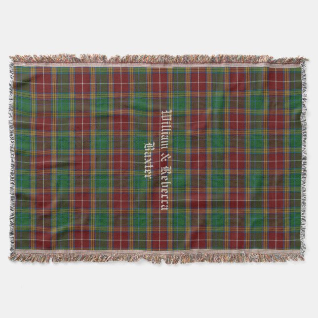 Filt för kast för pläd för klanBaxter Tartan (Framsidan)