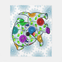 Filt för mopsvalpbaby - ull - 50" x60 ",