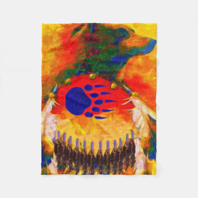 Filt för ull för björnkrigareindian (Framsidan)