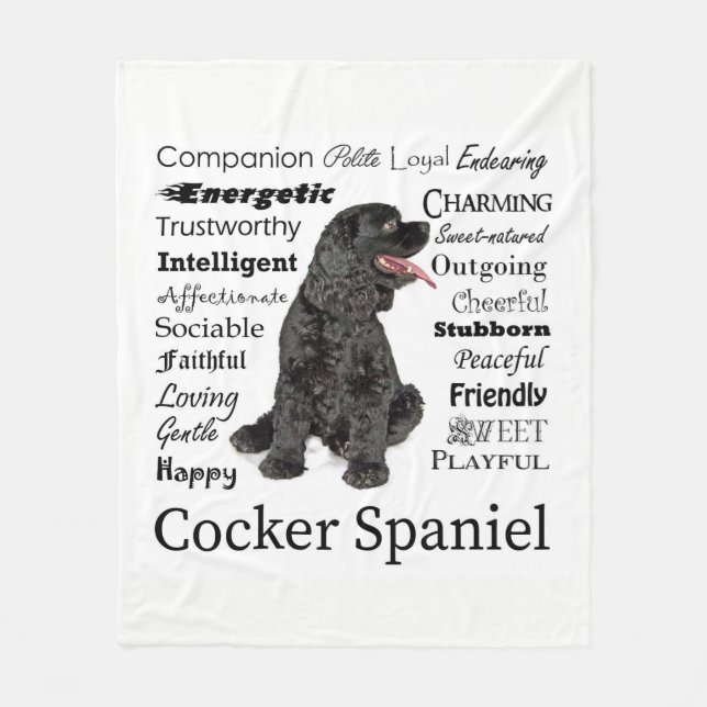 Filt för ull för cockerspanielSpanieldrag (Framsidan)