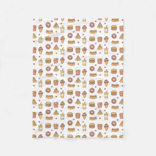 Filt för ull för Kawaii snabbmatklotter (Framsidan)