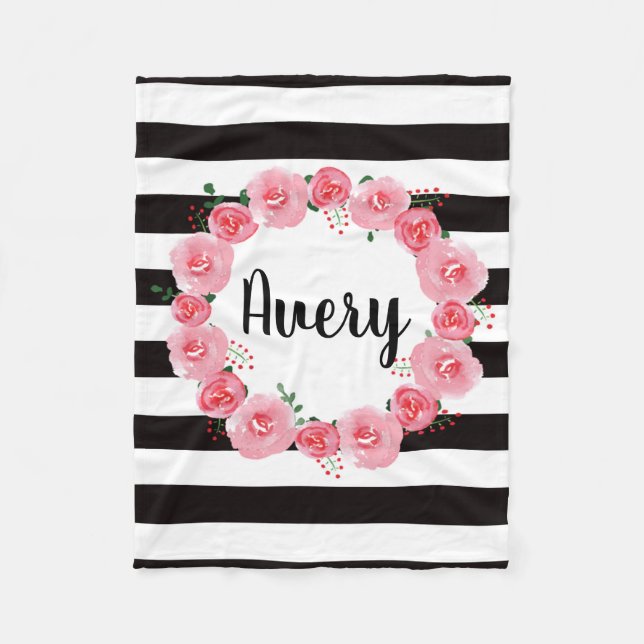 Filt för ull för rosa vattenfärg för personlig (Framsidan)