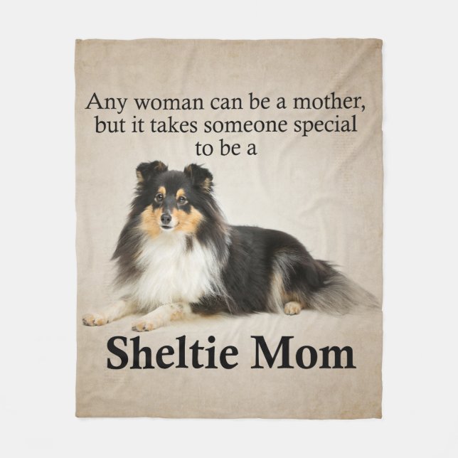 Filt för ull för Tri-Färg Sheltie mamma (Framsidan)