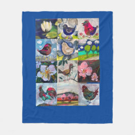 filt med fåglar och blommor