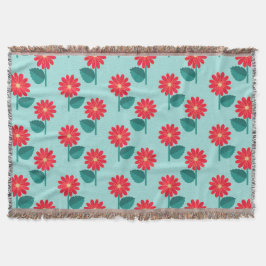 Filt med ljussken blommigt