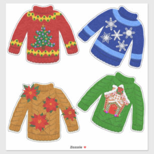 Filt Titta på julklappen Sweaters Cute Klistermärken