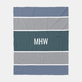 Filtar för ull för monogram för randmönster