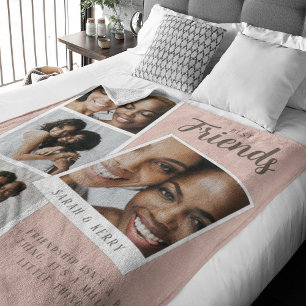 Filtblanket med fotokollage för bästa vänner fleecefilt