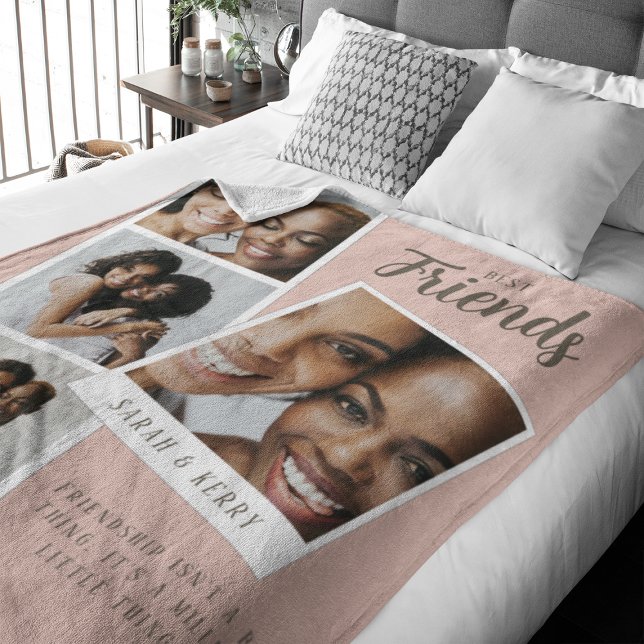 Filtblanket med fotokollage för bästa vänner fleecefilt (Skapare uppladdad)