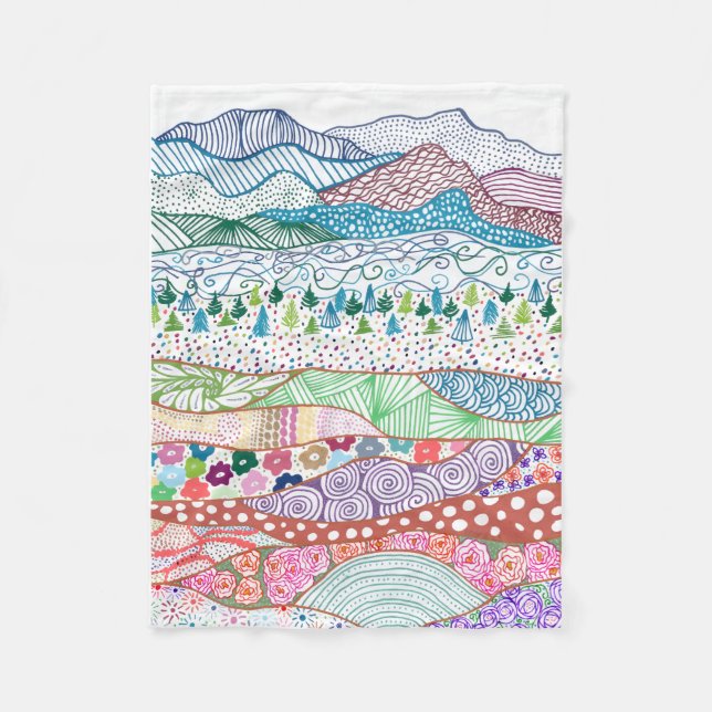 Filten. Design "Land Layers" av COHOE13 Fleecefilt (Framsidan)