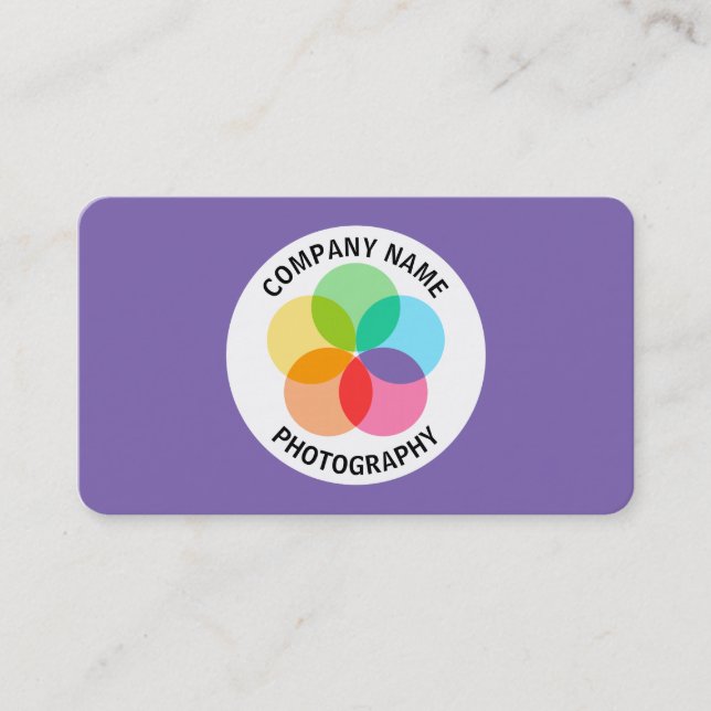 Filterblomma - Lila #7F66B2 Visitkort (Framsida)