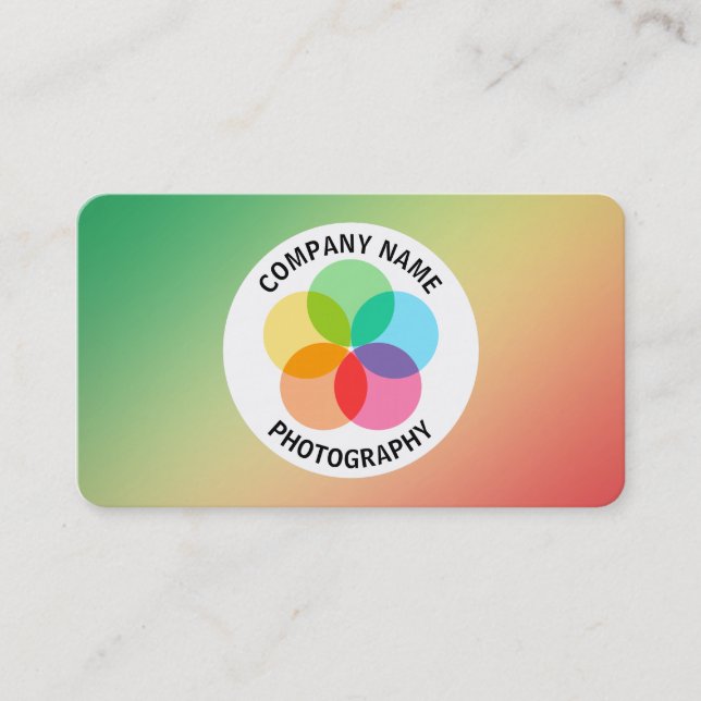 Filterblomma - Övertoningsgran, gula, röda Visitkort (Framsida)