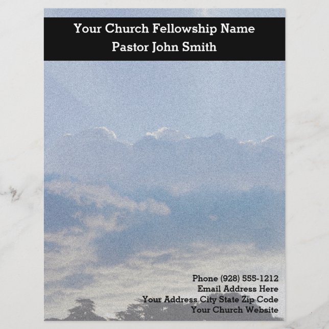 FILTERED Big Blå himmel Church Business Brevhuvud (Framsida)