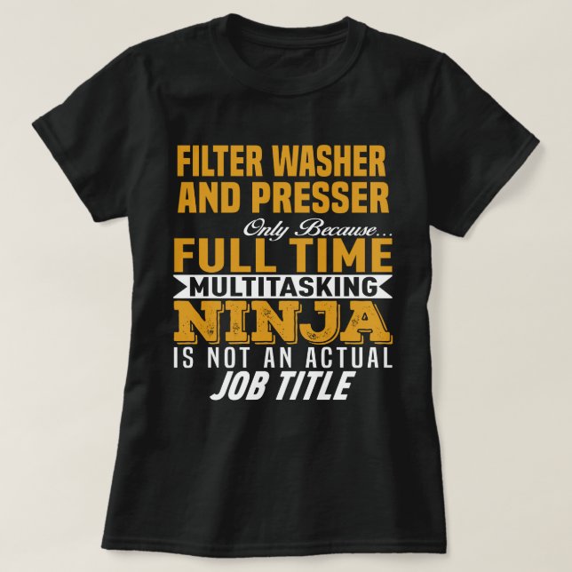 Filtertvättmaskin och pressar t shirt (Design framsida)