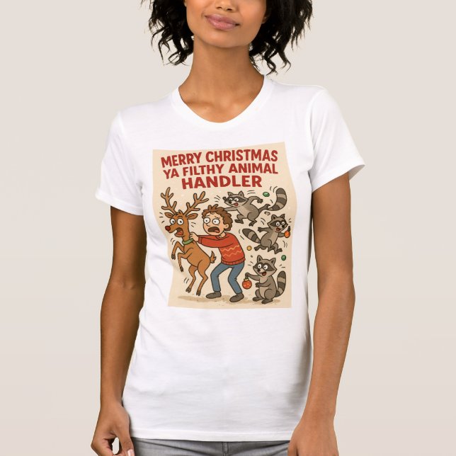 Filthy Animal Handler – Holiday Chaos Edition T Shirt (Framsida)