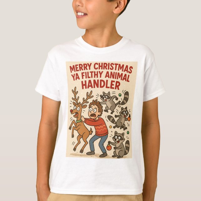 Filthy Animal Handler – Holiday Chaos Edition T Shirt (Framsida)
