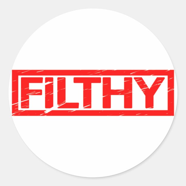 Filthy Frimärke Runt Klistermärke (Framsida)