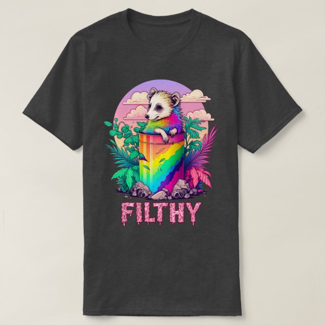 Filthy Possum Älskare Design T Shirt (Design framsida)