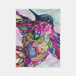 Filtpannande Kolibri Zen Tangle Art Michele Zurine Fleecefilt