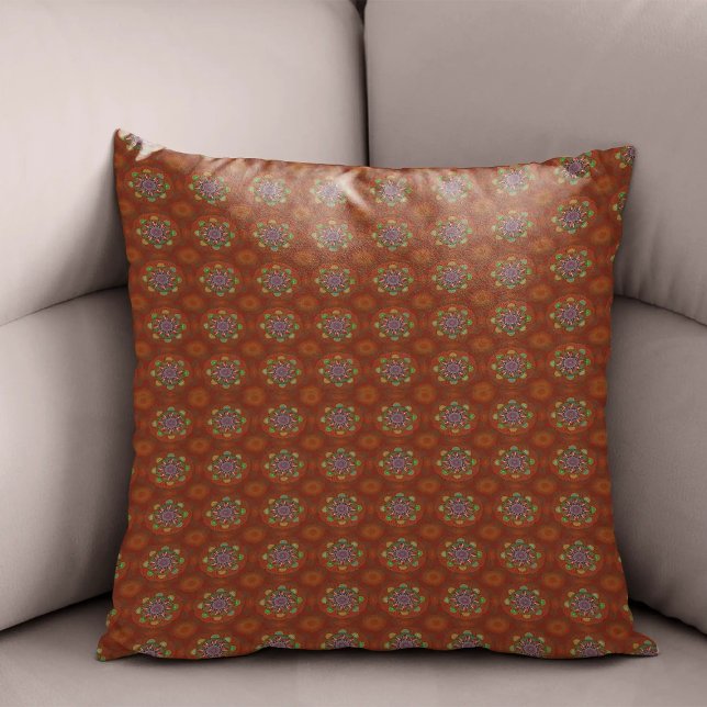 Filtrera Blommigt Red of Squire Manipur Mandala Kudde (Skapare uppladdad)