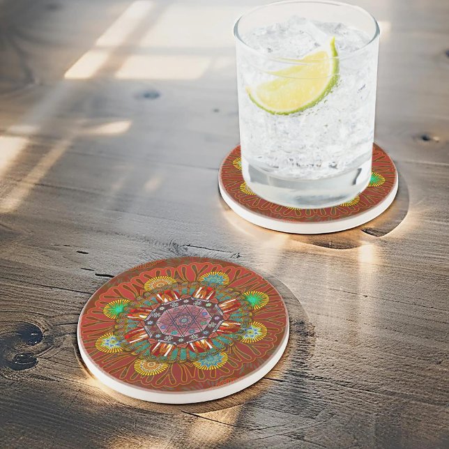 Filtrera Blommigt Red of Squire Manipur Mandala Underlägg (Skapare uppladdad)