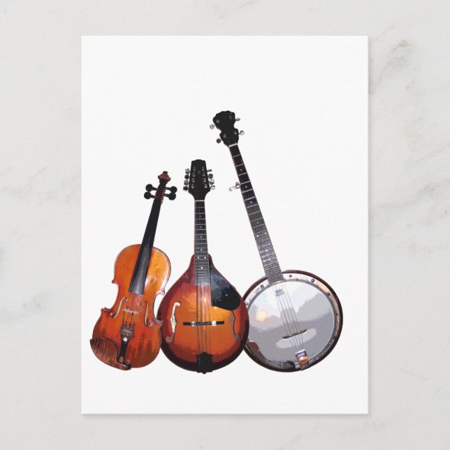 Filtrerat blågräsmusikband vykort (Framsida)