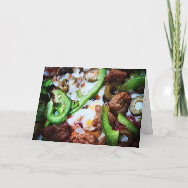 "Filtrerat översta Pizza" Hämta brunstkort Kort (Framsida)